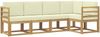 vidaXL Outdoor-Sofagarnitur mit Kissen 5 pcs Weiß und Creme 3387614 Bild 2