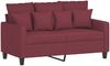 vidaXL 4-tlg. Sofagarnitur mit Kissen Weinrot Stoff 3201646 Bild 4