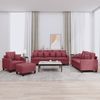 vidaXL 4-tlg. Sofagarnitur mit Kissen Weinrot Stoff 3201646 Bild 1