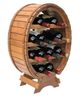 DanDiBo Weinregal Holz Stehend Weinfass 12 Flaschen Braun gebeizt Flaschenregal Flaschenhalter Fass Bild 5