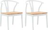 vidaXL Esszimmerstuhl 2 pcs Weiß und Natur Massives Gummiholz 42020416 Bild 2