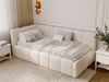 GRAINGOLD Cloud One Jugendbett 90x200, Einzelbett mit Bettkasten, mit Lattenrost, Velour-Stoff, Links, Beige Bild 3