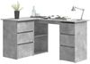 vidaXL Eckschreibtisch Betongrau 145x100x76 cm Holzwerkstoff 801093 Bild 3