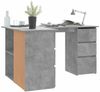 vidaXL Eckschreibtisch Betongrau 145x100x76 cm Holzwerkstoff 801093 Bild 4