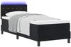 vidaXL LED Boxspringbett mit Matratze mit LED Schwarz 80 x 200 cm Samt 3342550 Bild 3