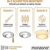 monzana Deckenleuchte, rund, 1-flammig, E27, Stoffschirm, Weiß, Ø 30 cm Bild 3