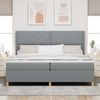 vidaXL Boxspringbett mit Matratze Hellgrau 200 x 200 cm Stoff 3341917 Bild 3