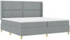 vidaXL Boxspringbett mit Matratze Hellgrau 200 x 200 cm Stoff 3341917 Bild 4