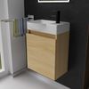 Alpenberger Badmöbel-Set Gäste WC Waschbecken mit Unterschrank - Hängeschrank Vormontiert, (Badschrank 2-tlg, Waschtisch hängend), Waschbeckenunterschrank mit Softclose Bild 5