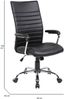 Dmora Stuhl mit Rädern Basciano, Präsidentensessel mit Armlehnen, ergonomischer Bürostuhl, 63x65h108/118 cm, Schwarz Bild 3