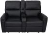 2er Kinosessel HWC-K17, Relaxsessel Fernsehsessel Sofa, Nosagfederung Getränkehalter Fach ~ Kunstleder schwarz Bild 4