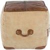 Pouf Asanparke aus Leder, Braun, 45 x 45 x 45 cm Bild 2