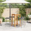vidaXL 5-tlg. Gartenbar-Set Grau Massivholz Akazie und Poly Rattan 3295271 Bild 3