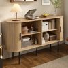 Modernes MDF Sideboard mit Rolljalousie-Türen, Aluminiumgriffen & Eisenbeinen – Vielseitiger Aufbewahrungsschrank für Wohnzimmer, Esszimmer & moderne Einrichtung Bild 2
