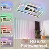 ZMH Deckenlampe LED Deckenleuchte Wohnzimmer - 45W Wohnzimmerlampe RGB Farbwechsel Schwarz Modern Schlafzimmerlampe Dimmbar mit Fernbedienung Flurlampe Schwenkbar Deckenlampen für Kinderzimmer Bild 3