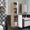 Roomart MELONA-S2-65 Badmöbel - nur Hochschrank - H 115 x B 30 x T 35 cm • Weiß-Eiche Bild 2