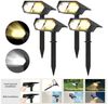QUBEBU LED Solarleuchte LED Solarleuchte Strahler 1/2/4/6 Stück LED Gartenleuchte Solarlampe, LED fest integriert, Warmweiß+Weiß, IP65 Wasserdicht, Solarlampe, Gartenstrahler Bild 2