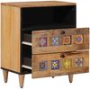 vidaXL Nachttisch Natur 50 x 33 x 62 cm Massivholz Mango 4018270 Bild 2