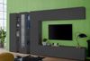 Dmora Ausgestattete Wand Bellino, TV-Ständer-Wohnzimmerset, Wohnzimmermöbel mit Vitrine und LED-Licht, 100 % Made in Italy, 320 x 30 x 180 cm, Anthrazit, Bild 2