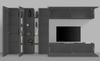 Dmora Ausgestattete Wand Bellino, TV-Ständer-Wohnzimmerset, Wohnzimmermöbel mit Vitrine und LED-Licht, 100 % Made in Italy, 320 x 30 x 180 cm, Anthrazit, Bild 5