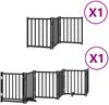 vidaXL 9-tlg. Hundetor mit Tür Faltbar Schwarz 450 cm Pappelholz 3155709 Bild 2