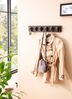 Wandgarderobe Mango Massivholz Metall 60x10x8cm Schwarz Gold Hakenleiste Flur Bild 2