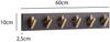 Wandgarderobe Mango Massivholz Metall 60x10x8cm Schwarz Gold Hakenleiste Flur Bild 3