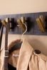 Wandgarderobe Mango Massivholz Metall 60x10x8cm Schwarz Gold Hakenleiste Flur Bild 5