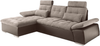 Ecksofa Couch Schlafcouch Schlafsofa Lederlook braun beige Ottomane links L-Form Bild 3
