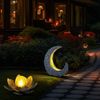 2x LED Solarleuchten Lotosblüte, Mondsichel Bild 3