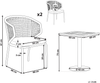 Beliani 'PALMI' Bistro Set mit Kissen, Metall Grau Bild 2