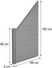 WPC-Sichtschutz Sarthe, Windschutz Zaun, WPC-Pfosten ~ Erweiterungselement schräg links, 0,98m teak Bild 4