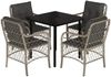 vidaXL 5-tlg. Garten-Essgruppe mit Kissen Hellgrau Poly Rattan 3212174 Bild 2