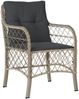 vidaXL 5-tlg. Garten-Essgruppe mit Kissen Hellgrau Poly Rattan 3212174 Bild 3