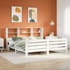 Doppelbett, Betten für Erwachsene, Massivholzbett ohne Matratze Weiß 180x200 cm Kiefernholz de4862 Bild 2