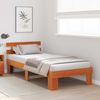 vidaXL Bettrahmen Wachsbraun 90 x 190 cm Massives Kiefernholz 872466 Bild 3