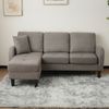 Flieks L-Form Ecksofa 166 cm mit flexibler Chaiselongue, 3-Sitzer Sofa aus Baumwoll-Leinenstoff, kompaktes Modulsofa, Dunkelgrau Bild 3