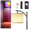 LMaxhome LED Stehlampe RGB Floor Lamp Dimmbar E27 155CM Leselampe für Wohnzimmer Schlafzimmer, Helligkeitseinstellung (0-100), LED fest integriert, 3 Colour Temperatures(3000K-6000K), Stehleuchte mit Fernbedienung, Fußschalter, Smart APP Alexa und Google Bild 4