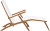 vidaXL Liegestuhl mit Auflage Cremeweiß Massivholz Teak 47408 Bild 3