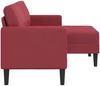 vidaXL 2-Sitzer-Sofa mit Chaiselongue L-Form Weinrot 125 cm Kunstleder 4107086 Bild 4