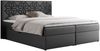 Boxspringbett, Doppelbett mit Multipocket-Matratzen und Topper, dekoratives Kopfteil - LEILA - 160 x 200 cm - Dunkelgrau Kunstleder - H3 Bild 3