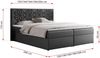 Boxspringbett, Doppelbett mit Multipocket-Matratzen und Topper, dekoratives Kopfteil - LEILA - 160 x 200 cm - Dunkelgrau Kunstleder - H3 Bild 5