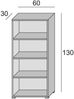 Dmora Bücherregal Aky, Bibliothek mit 3 verstellbaren Regalen, Bücherregal, Wandschrank mit Regalen, 100 % Made in Italy, 60 x 30 x 130 cm, Weiß und Eiche Bild 3