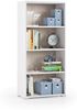 Dmora Bücherregal Aky, Bibliothek mit 3 verstellbaren Regalen, Bücherregal, Wandschrank mit Regalen, 100 % Made in Italy, 60 x 30 x 130 cm, Weiß und Eiche Bild 4