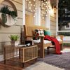 Beistelltisch aus PE-Rattan mit Glasplatte, 65x65x43 cm, Naturholz Bild 3