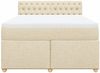 vidaXL Boxspringbett mit Matratze Creme 140x200 cm Stoff 3286715 Bild 4