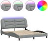 vidaXL Bettgestell mit LED ohne Matratze "Hvar" Hellgrau 160x200 cm Stoff 3213711 Bild 2
