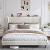 STILVORA Polsterbett 180x200 mit Stoffköpfchen,Jugendbett Bettgestell aus Cord-Stoff Bild 2