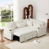 Schlafsofa 206,5x141x86 cm mit rechter Récamiere – Ecksofa aus Chenille mit Stauraum, USB und Getränkehalter Bild 2
