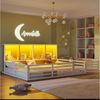 TavilaEcon Kinderbett Zaunbett 140x200 cm mit LED-Beleuchtung & Stauraum, App-Steuerung, LED-Streifen mit 60.000 Farben / 16 Hauptfarben, Weiß Bild 5